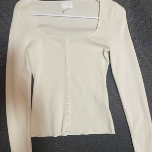 H&M Cream Button-Down Women's Shirt